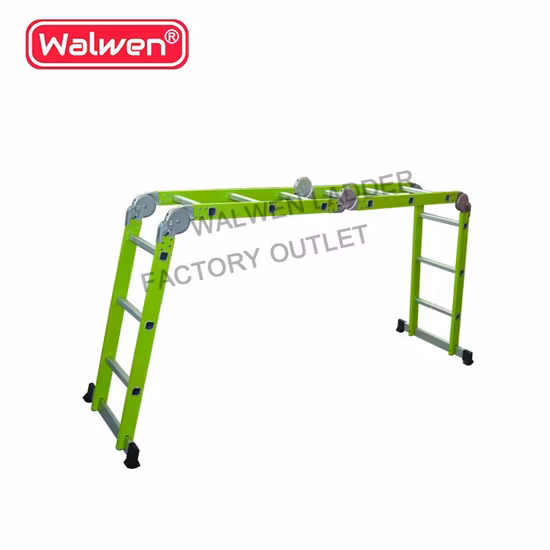 Escabeau pliable polyvalent en aluminium et aluminium à petites charnières de 4,7 mètres avec base antidérapante